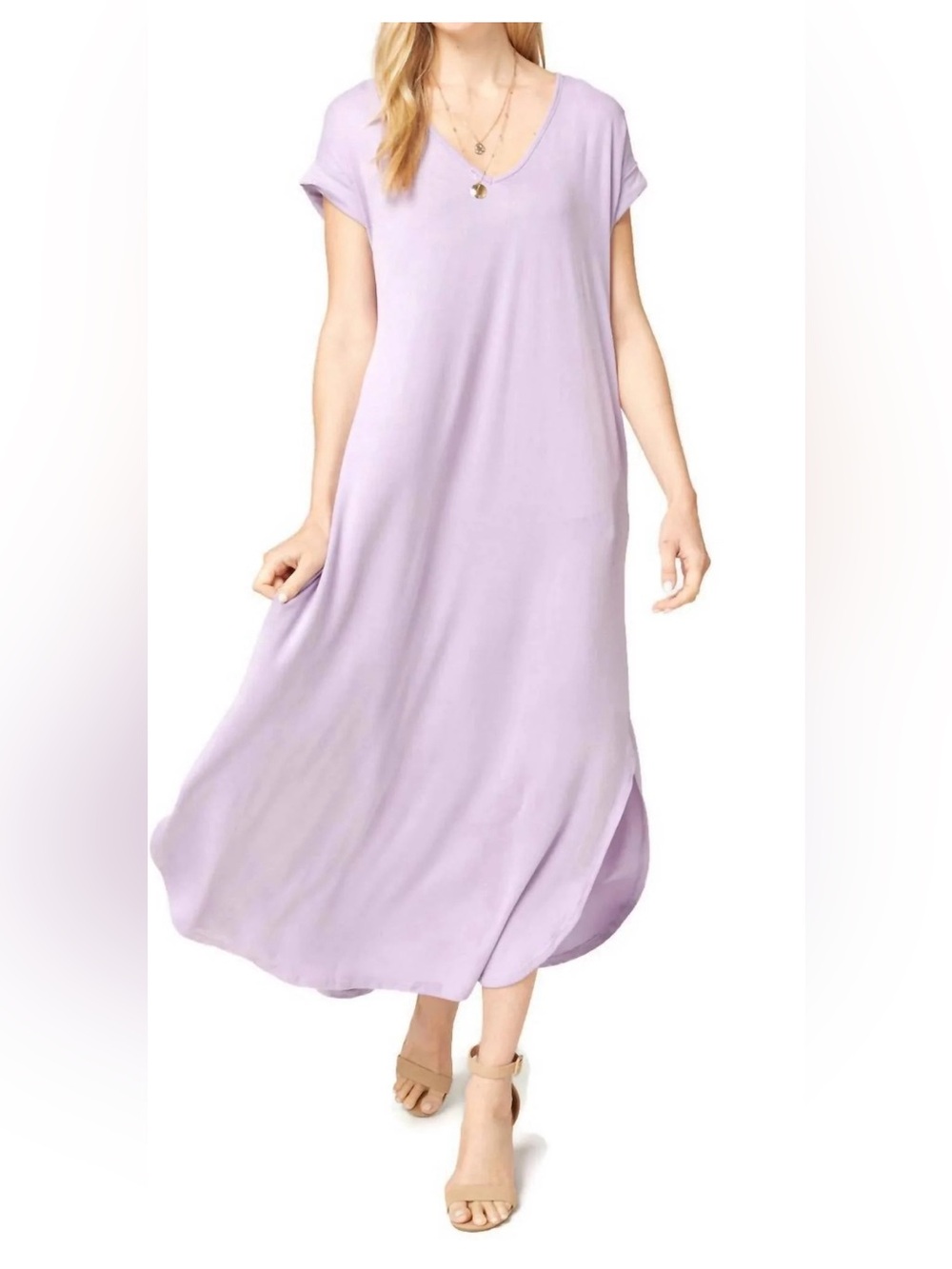 Entro Everyday Pocket Maxi Dress in Lilac